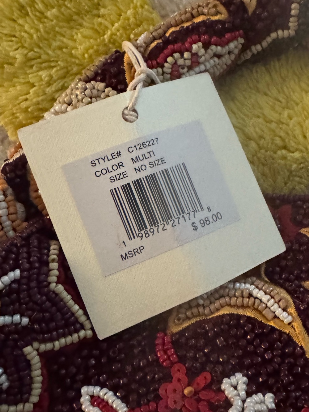 NWT Sol & Mer Fully Beaded Fall Floral Hobo Shoulder Bag Burgundy Maroon - Picture 3 of 4